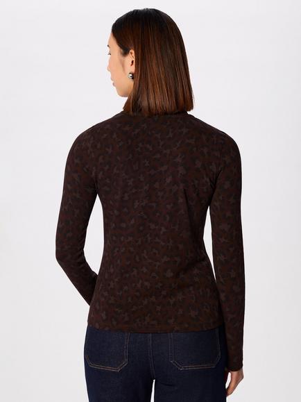 Whistles Roll Neck Animal Print Top, Multi - view 2, Multi