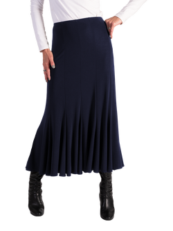 chesca Panelled Midi Skirt, Navy, Navy