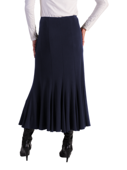 chesca Panelled Midi Skirt, Navy - view 2, Navy