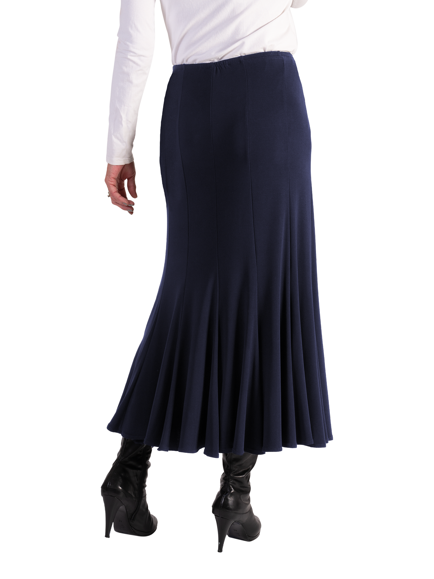 Product image 4 of 5, which shows chesca Panelled Midi Skirt, Navy, 12-14