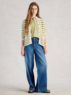 White Stuff Belle Stripe Cardigan, Ivory/Multi, Ivory/Multi