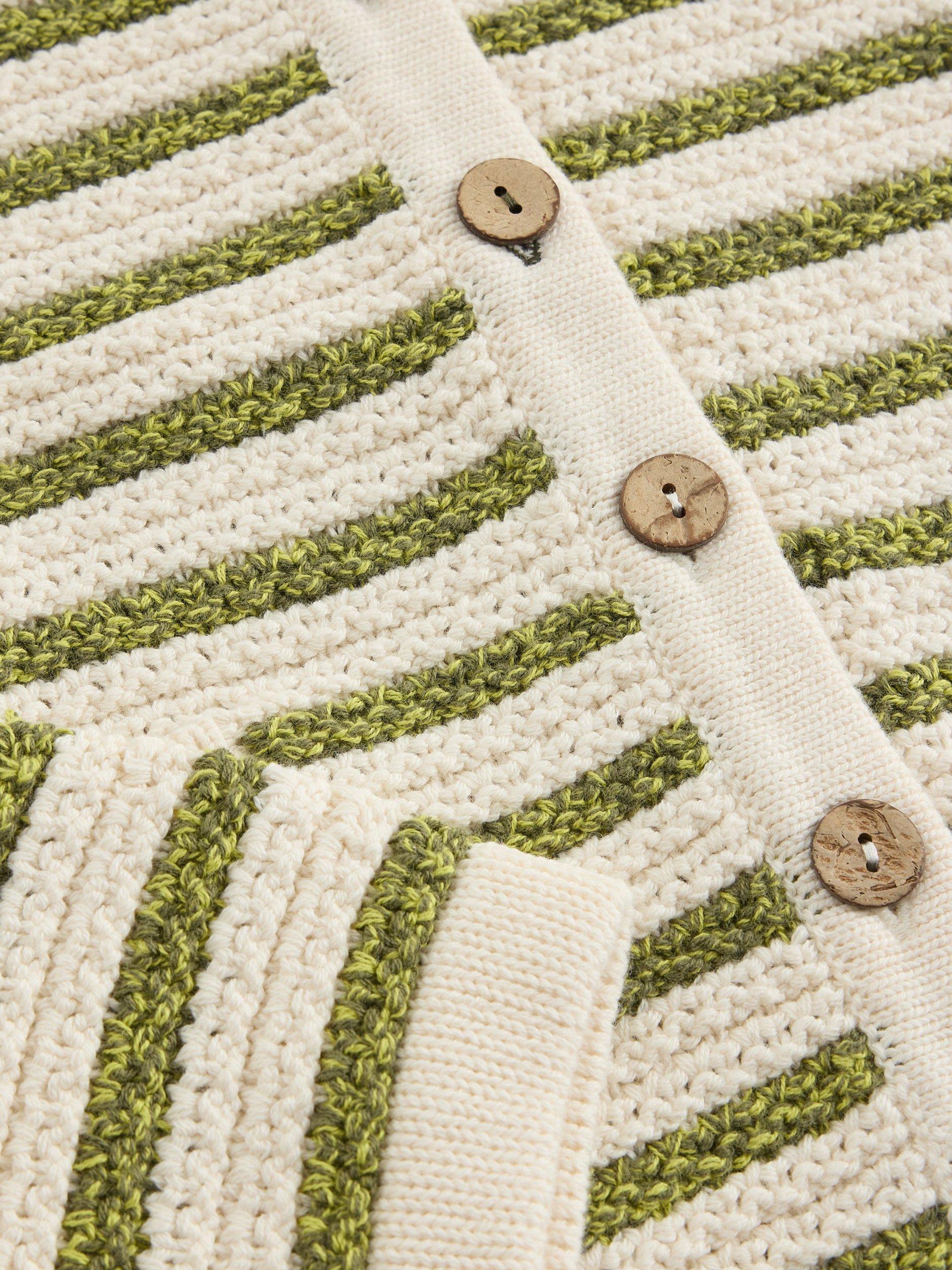 Product image 6 of 6, which shows White Stuff Belle Stripe Cardigan, Ivory/Multi, 6