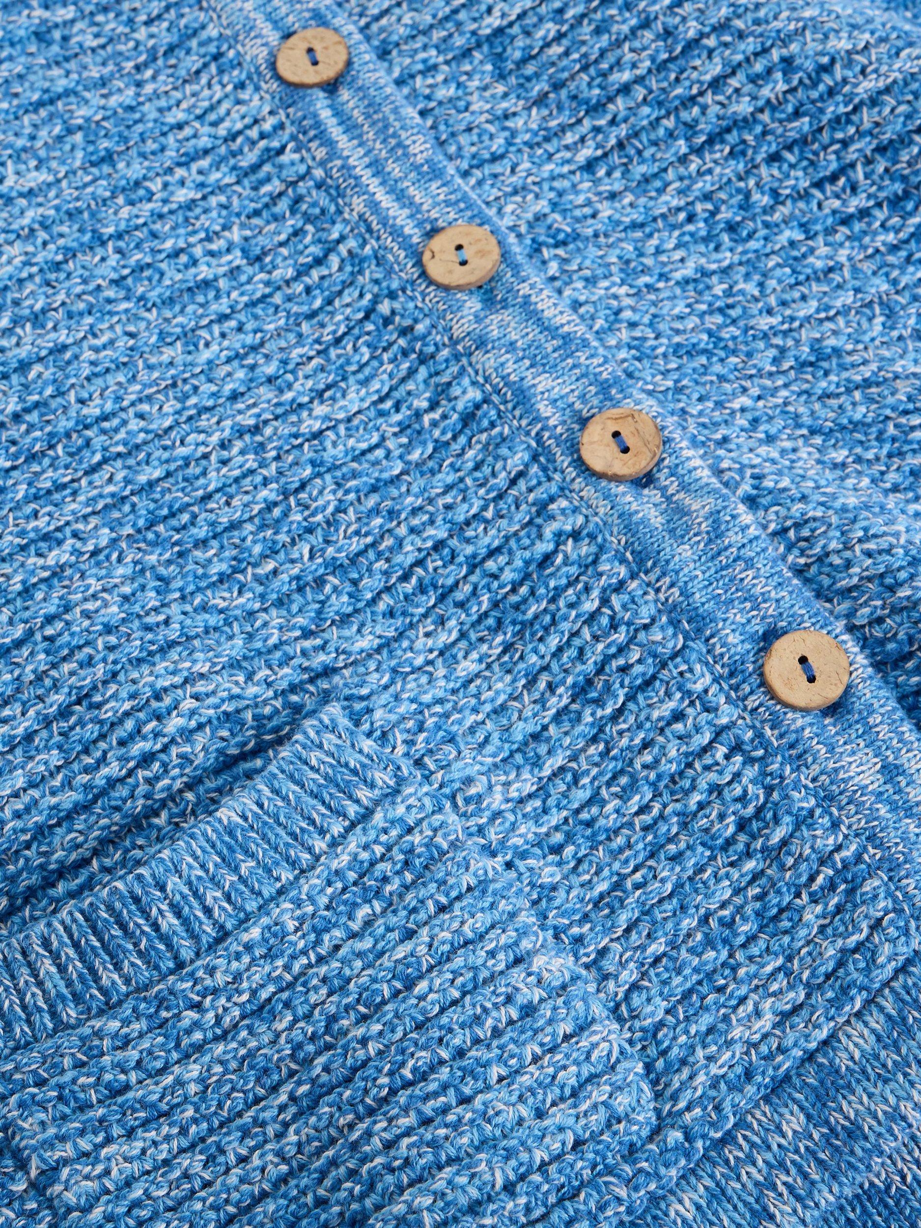 Product image 6 of 6, which shows White Stuff Belle Textured Cardigan, Mid Blue, 6