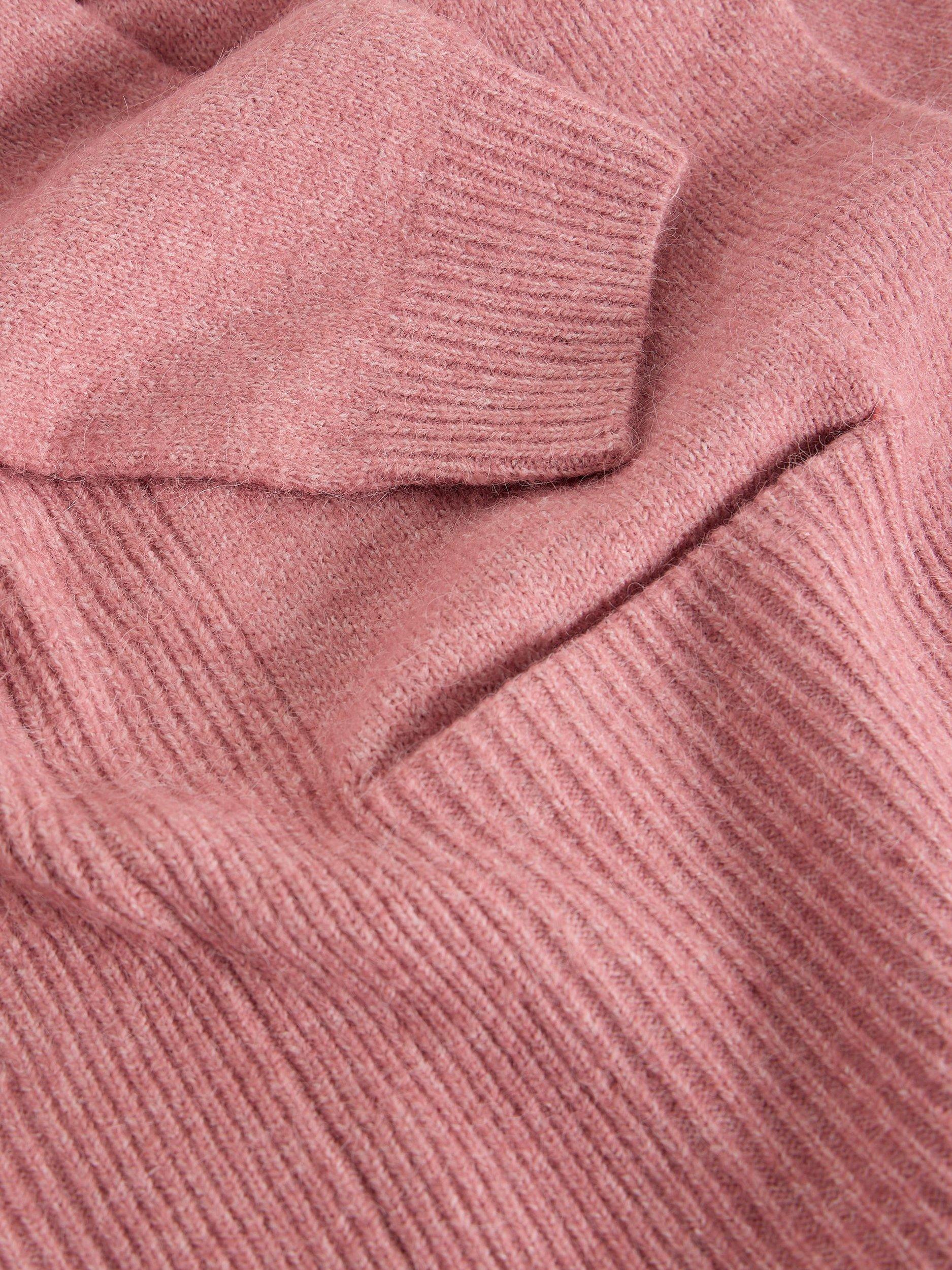 Product image 6 of 6, which shows White Stuff Erin Ribbed Open Neck Cardigan, Pink, S