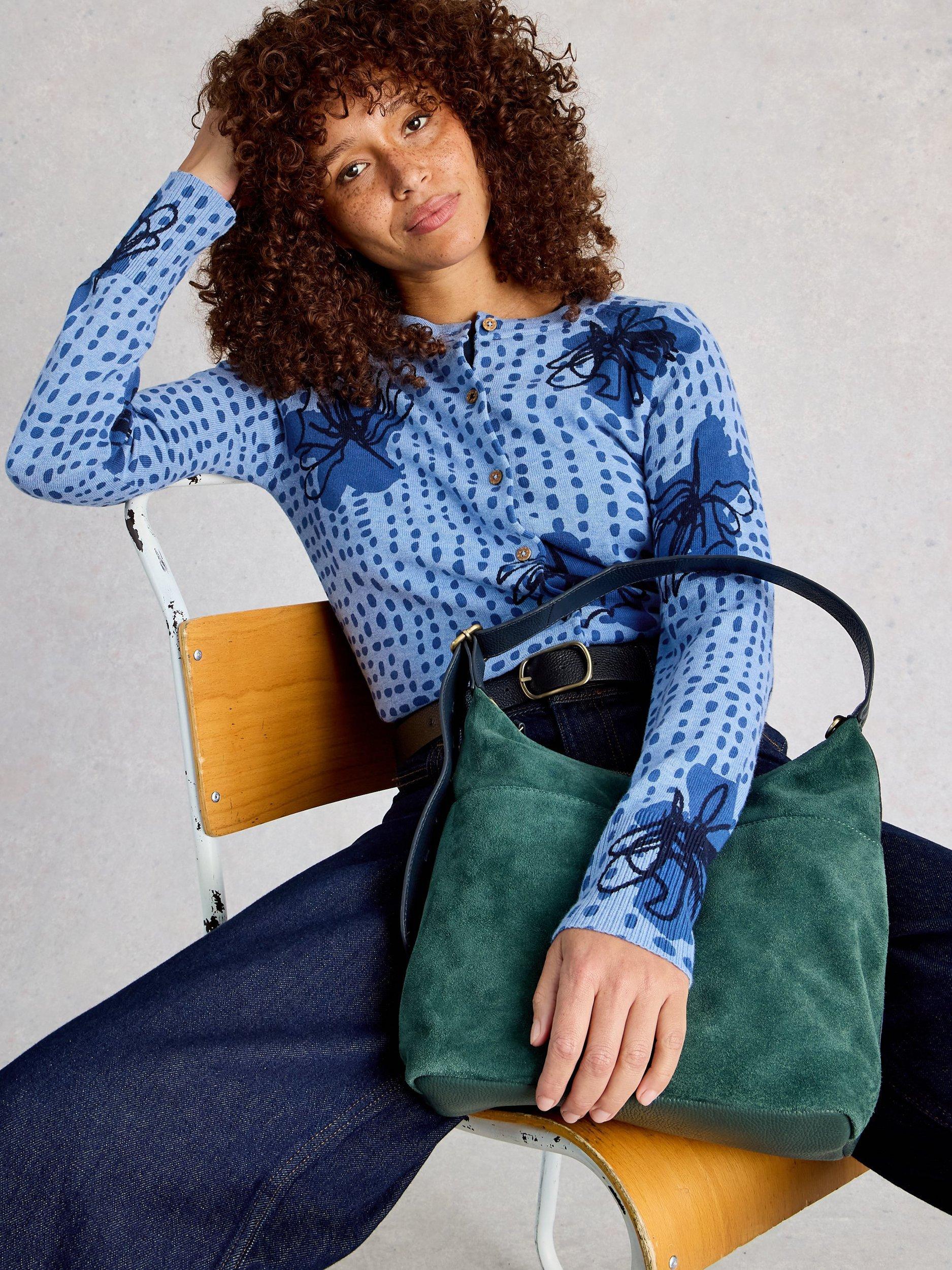 Product image 4 of 6, which shows White Stuff Lulu Abstract Floral Cardigan, Blue, 6