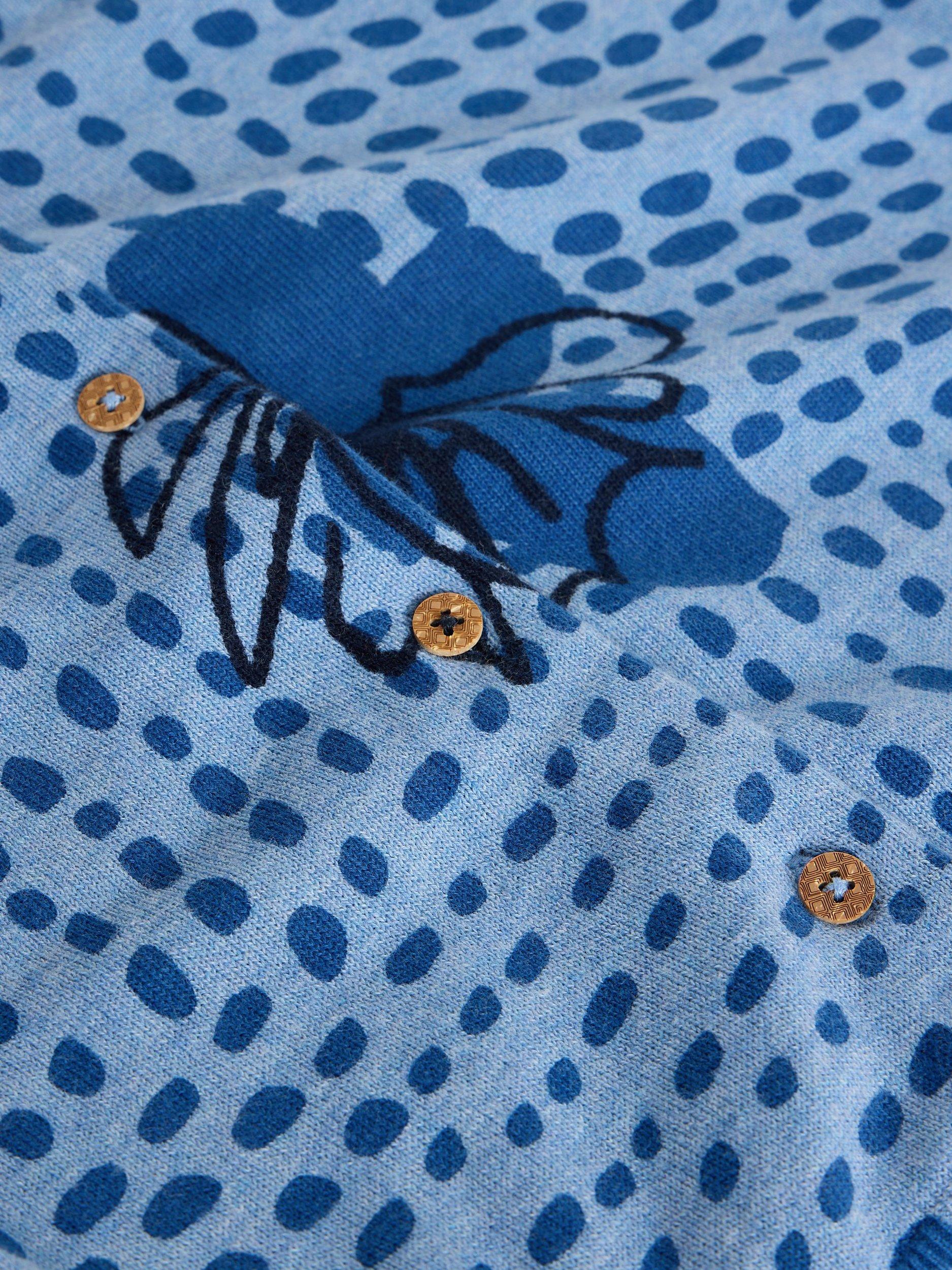 Product image 6 of 6, which shows White Stuff Lulu Abstract Floral Cardigan, Blue, 6