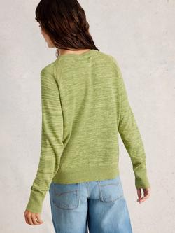 White Stuff Lulu Striped Roll Neck Cardigan - view 2, Green