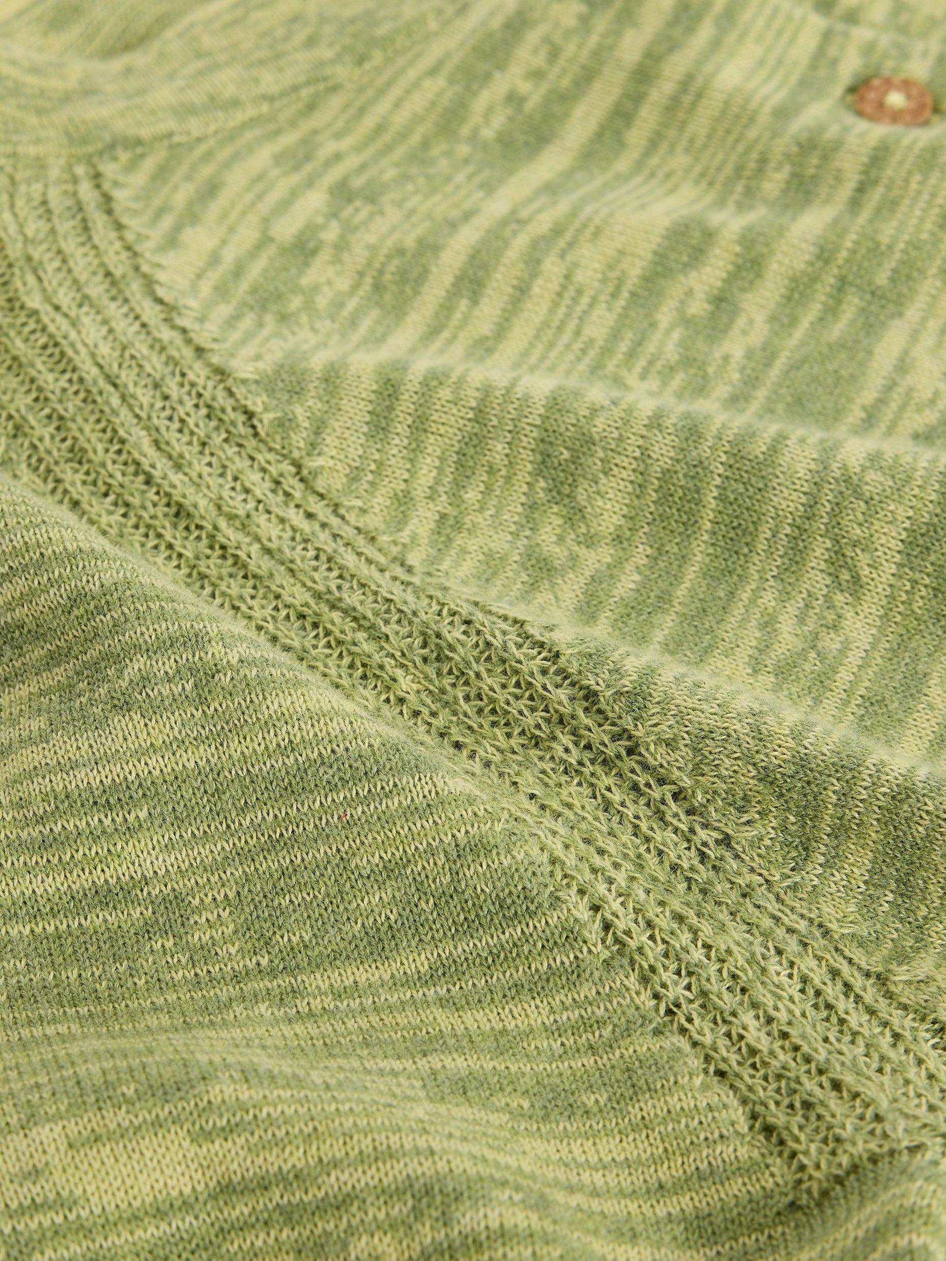 Product image 6 of 6, which shows White Stuff Lulu Striped Roll Neck Cardigan , Green, 6