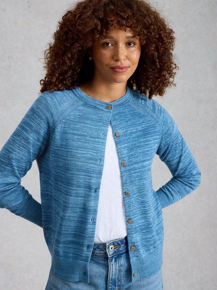 White Stuff Lulu Twist Yarn Cardigan, Blue, Blue