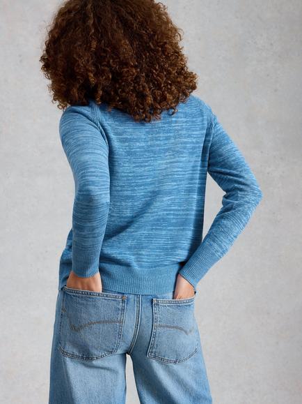 White Stuff Lulu Twist Yarn Cardigan, Blue - view 2, Blue
