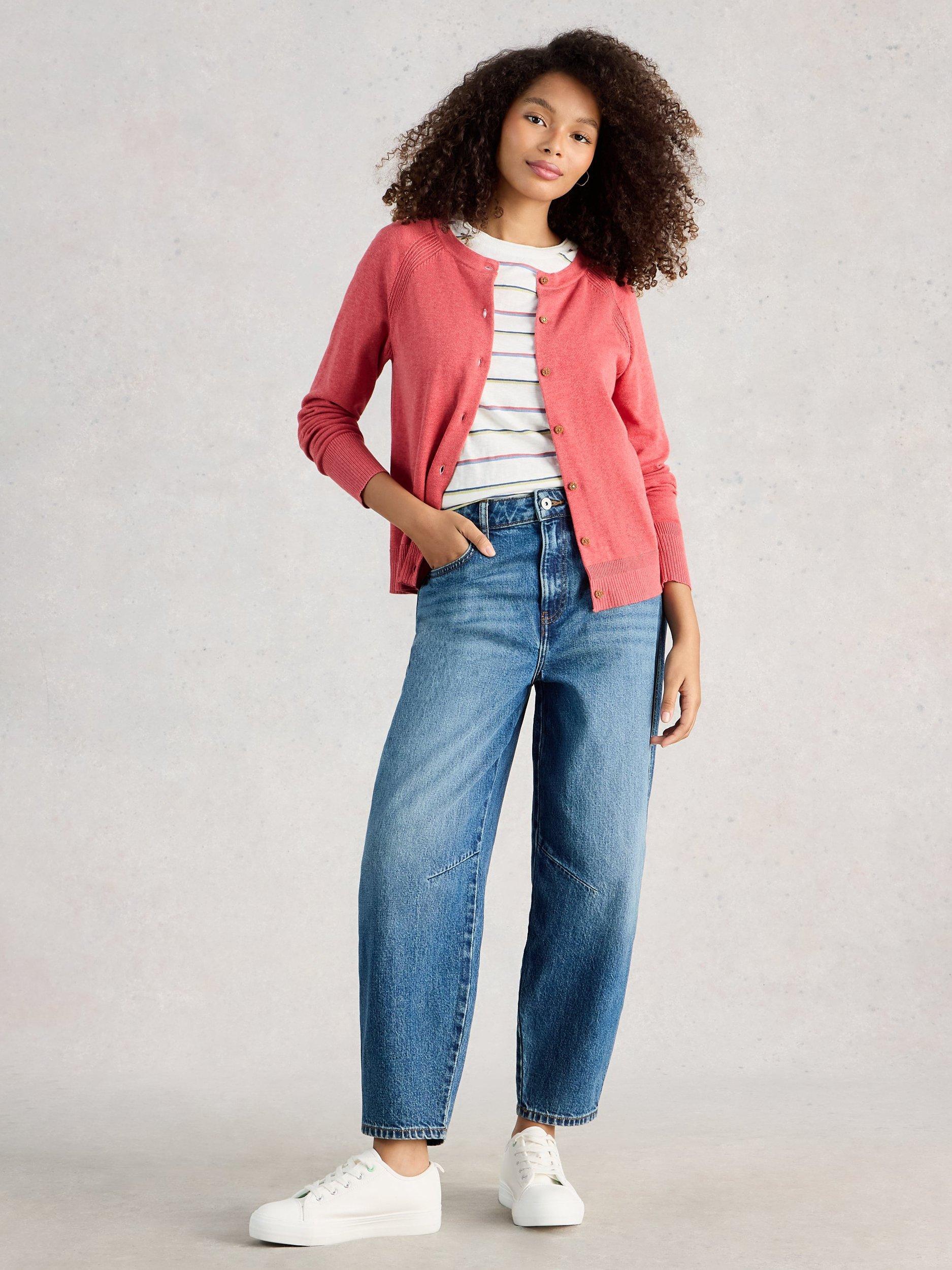 Product image 1 of 5, which shows White Stuff Lulu Round Neck Cardigan , Pink, 6