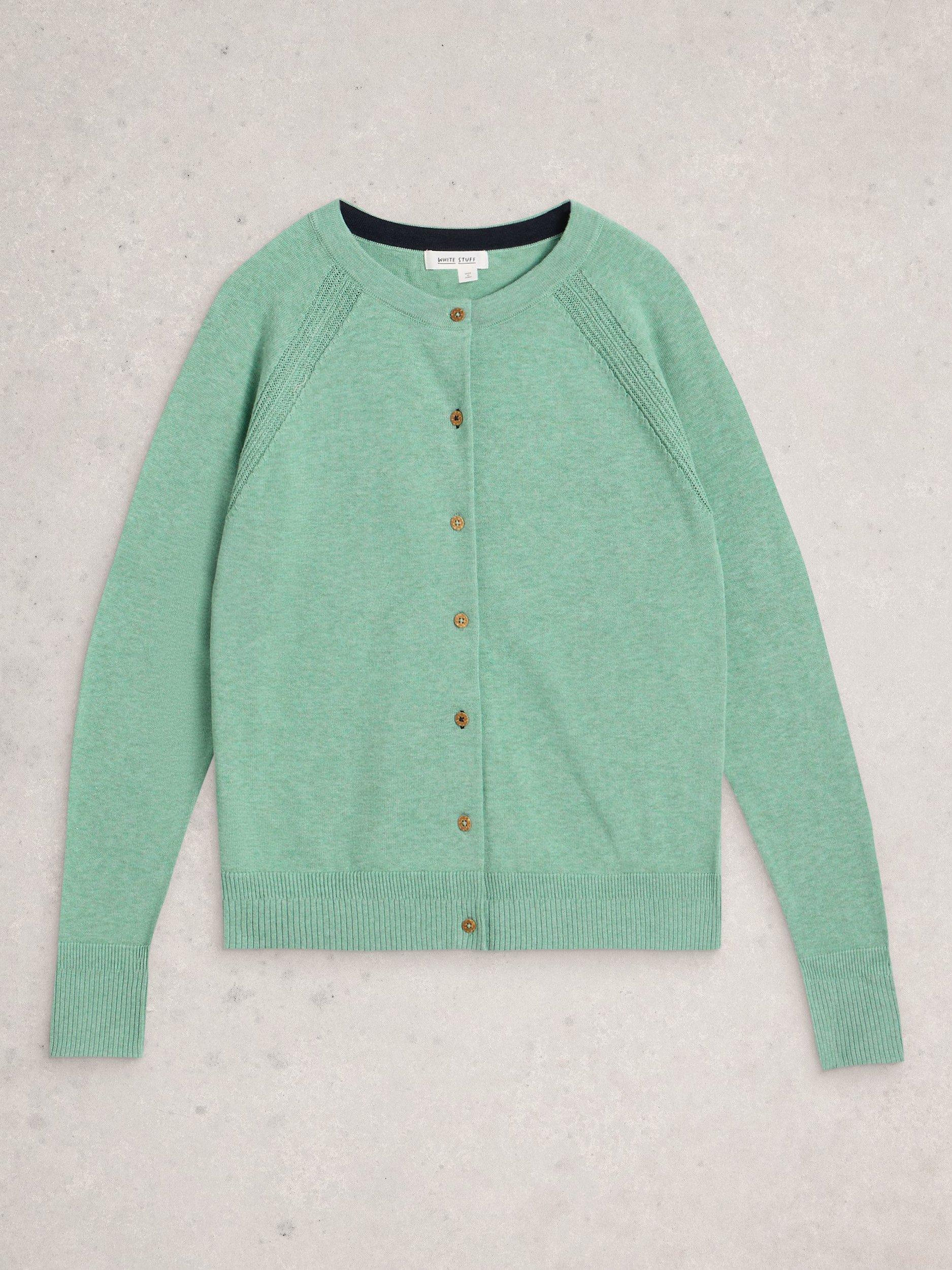 Product image 5 of 6, which shows White Stuff Lulu Round Neck Cardigan , Teal, 6