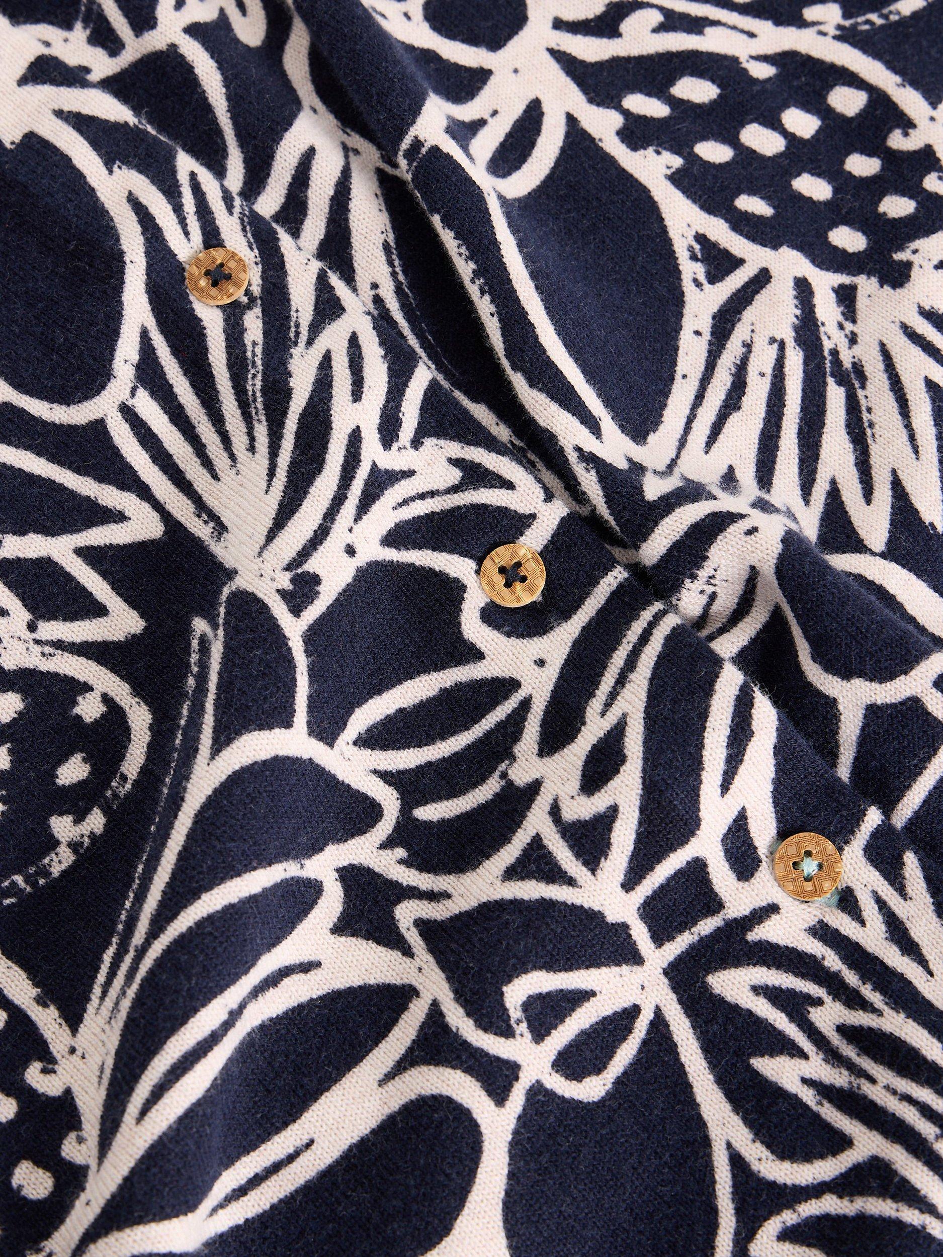 Product image 6 of 6, which shows White Stuff Lulu Abstract Floral Cardigan, Navy/Multi, 6