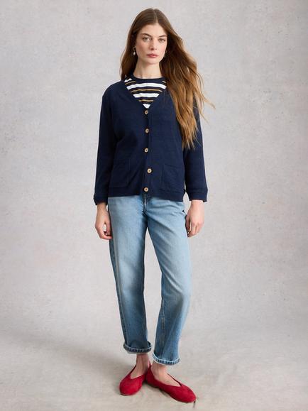 White Stuff Nova V-Neck Cardigan, Blue