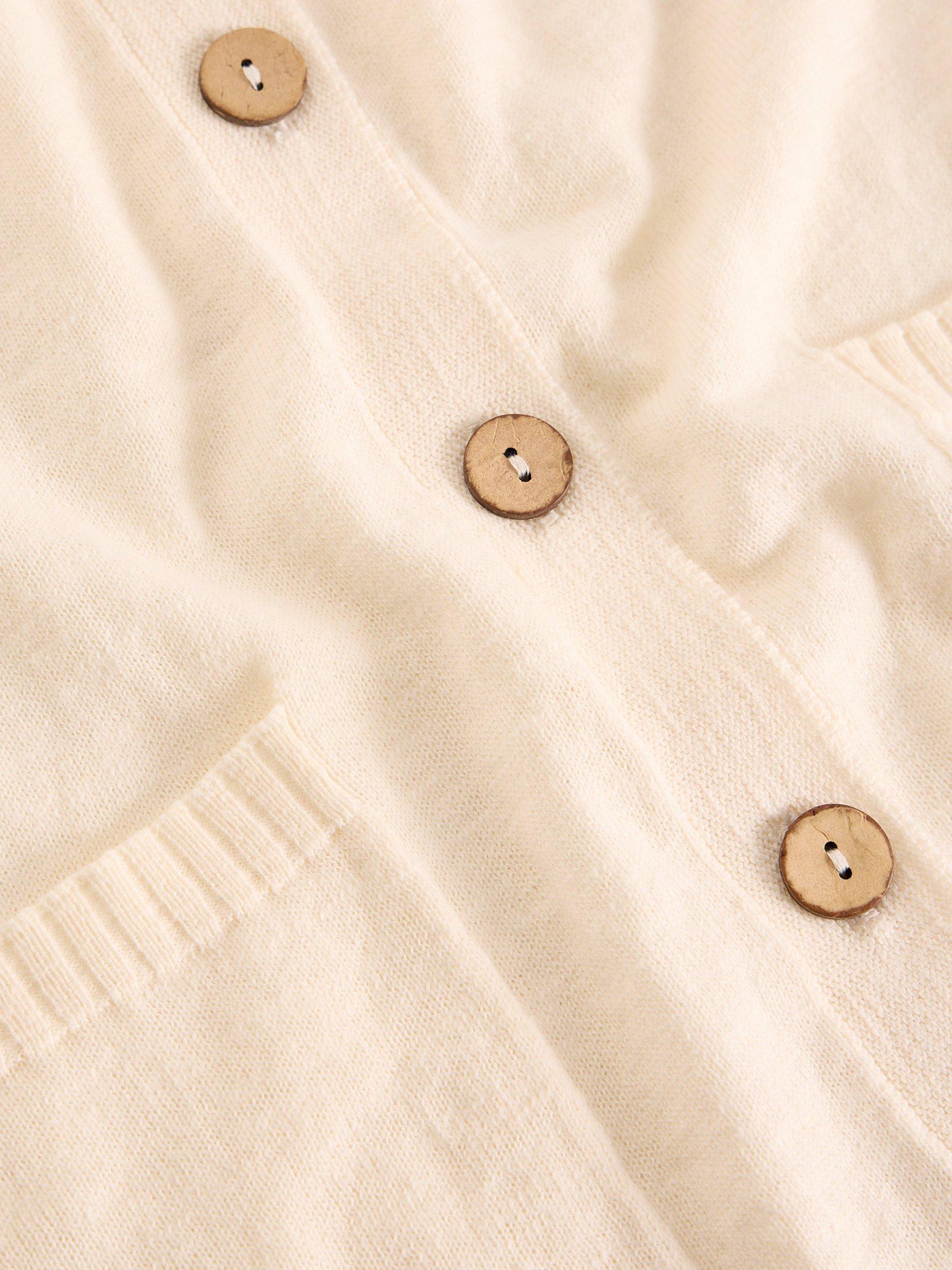 Product image 6 of 6, which shows White Stuff Nova V-Neck Cardigan, Natural, 6