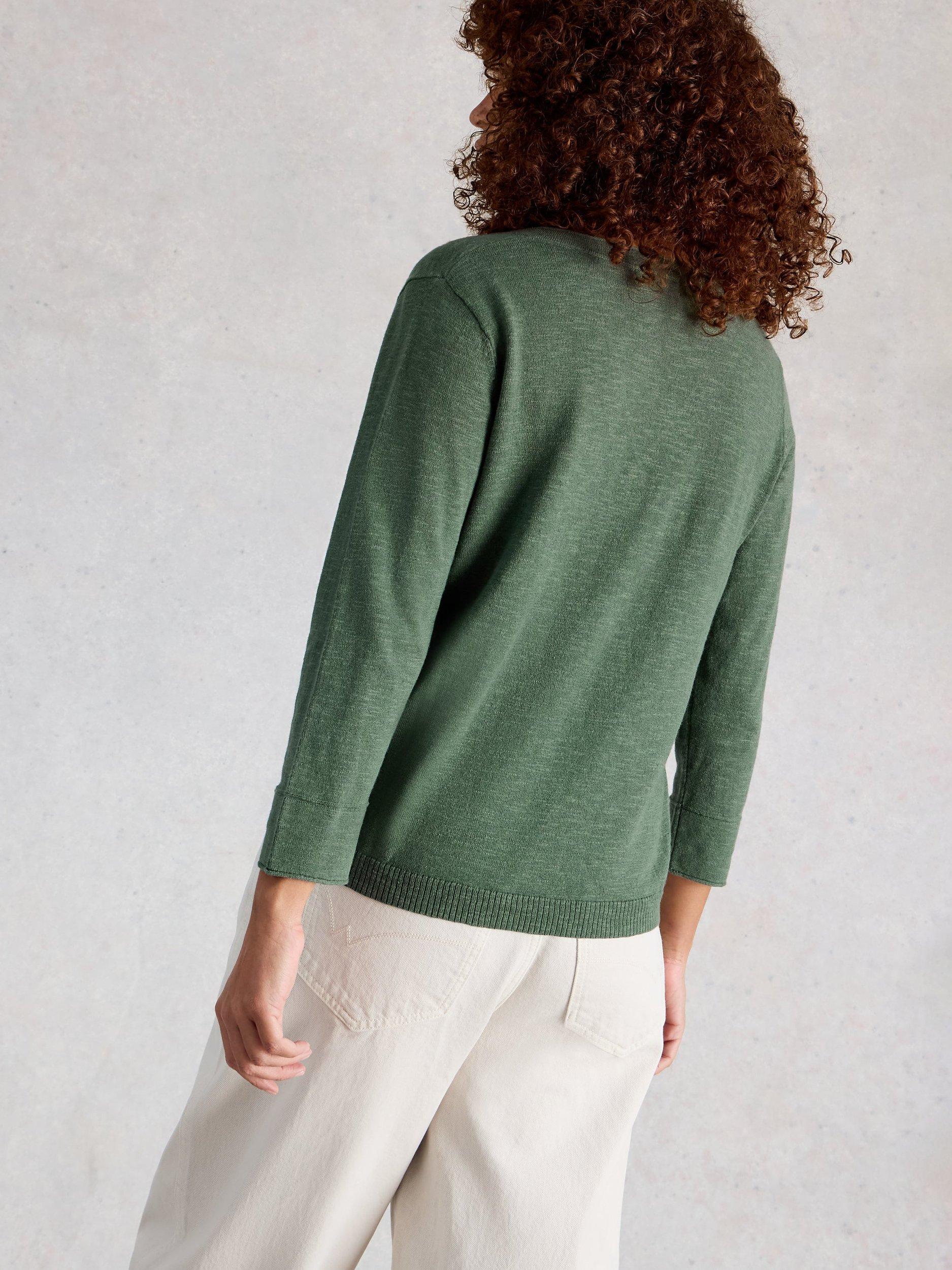 Product image 2 of 6, which shows White Stuff Elody V-Neck Jumper, Khaki, 6
