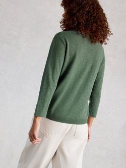 White Stuff Elody V-Neck Jumper, Khaki - view 2, Khaki