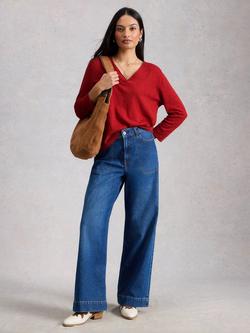 White Stuff Elody V-Neck Jumper, Red, Red