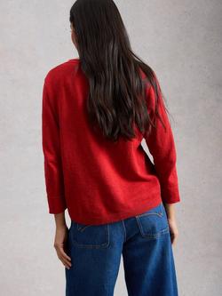 White Stuff Elody V-Neck Jumper, Red - view 2, Red