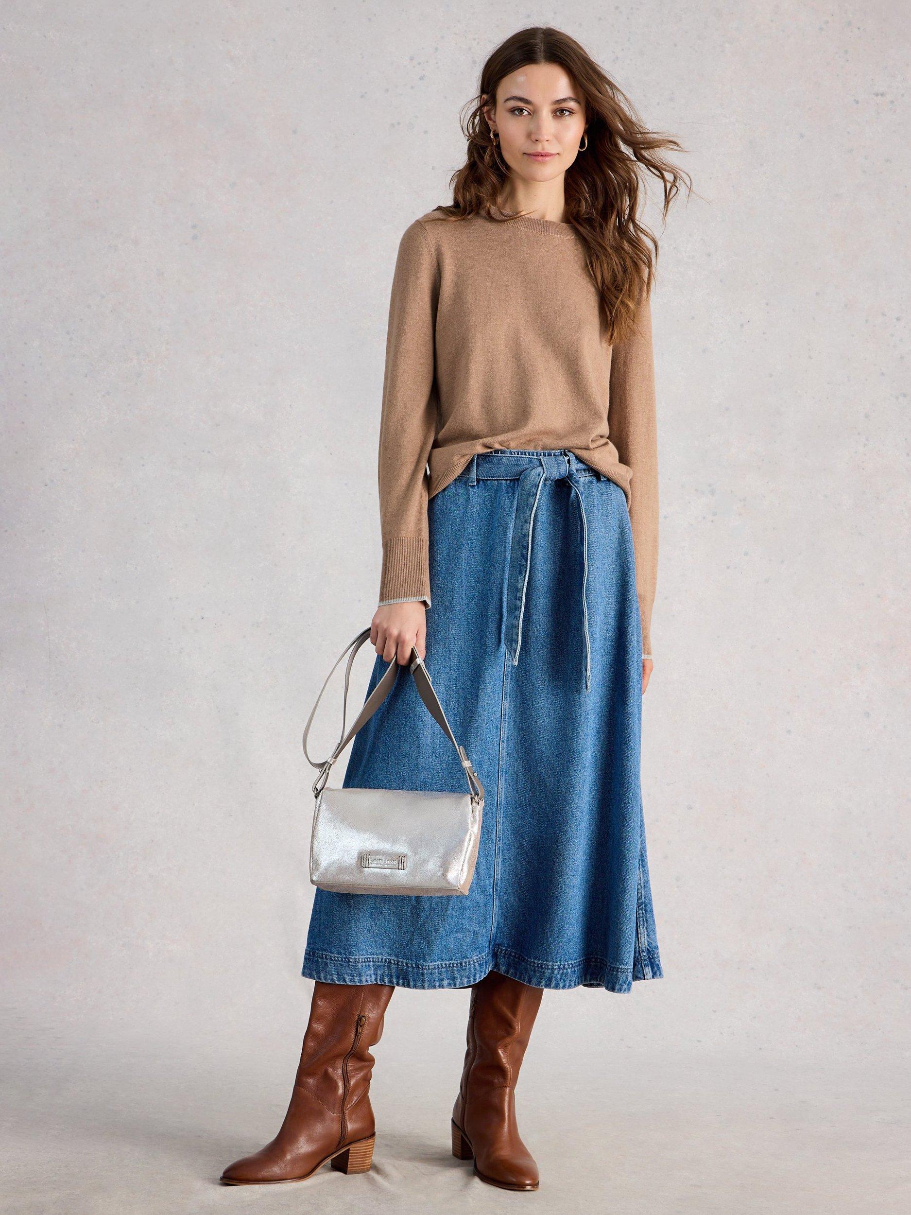 Product image 1 of 6, which shows White Stuff Katie Crew Neck Jumper, Brown, 6