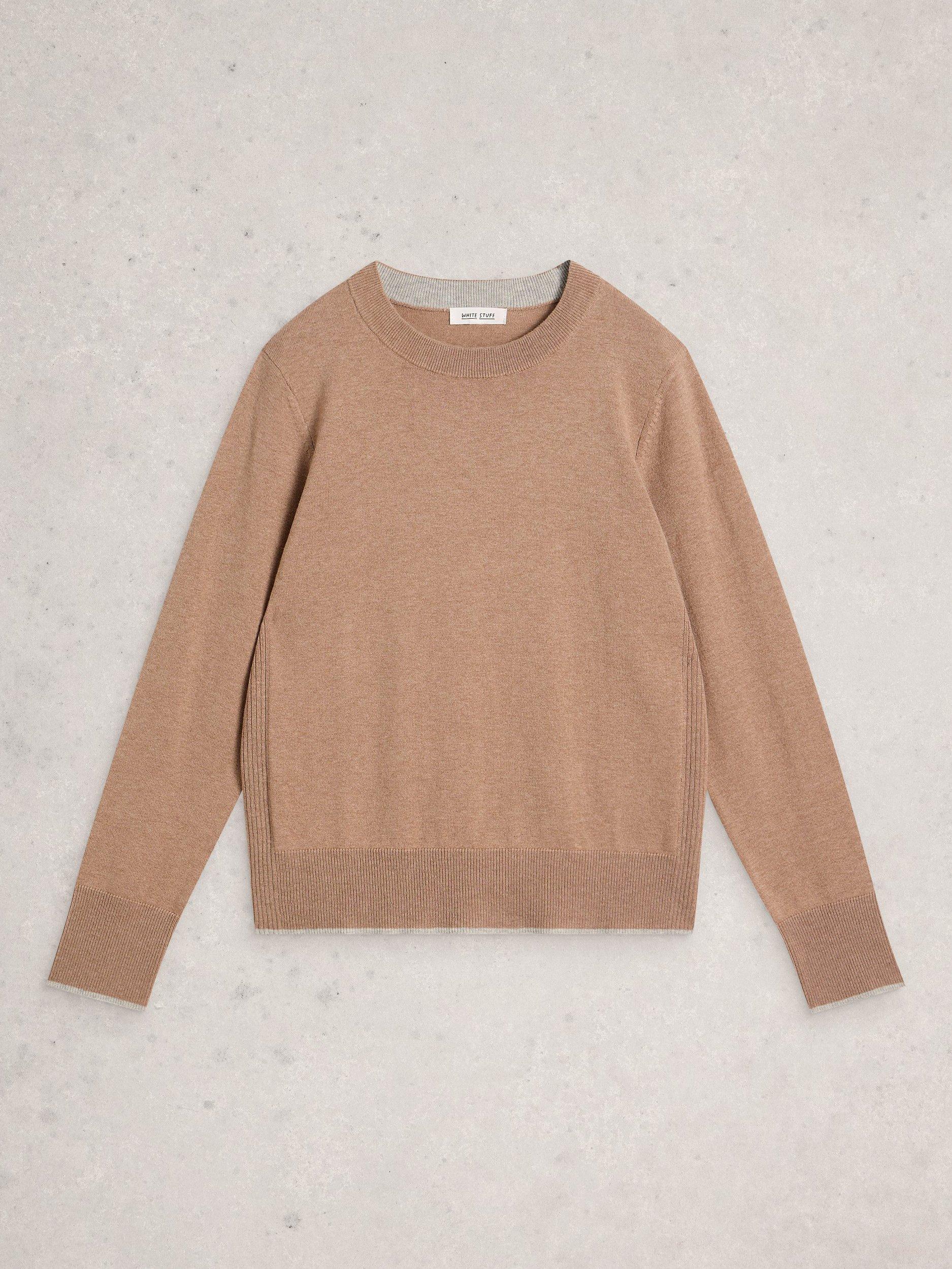 Product image 5 of 6, which shows White Stuff Katie Crew Neck Jumper, Brown, 6