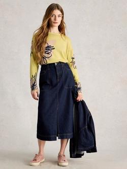 White Stuff Olive Floral Jumper, Olive Yellow/Multi, Olive Yellow/Multi