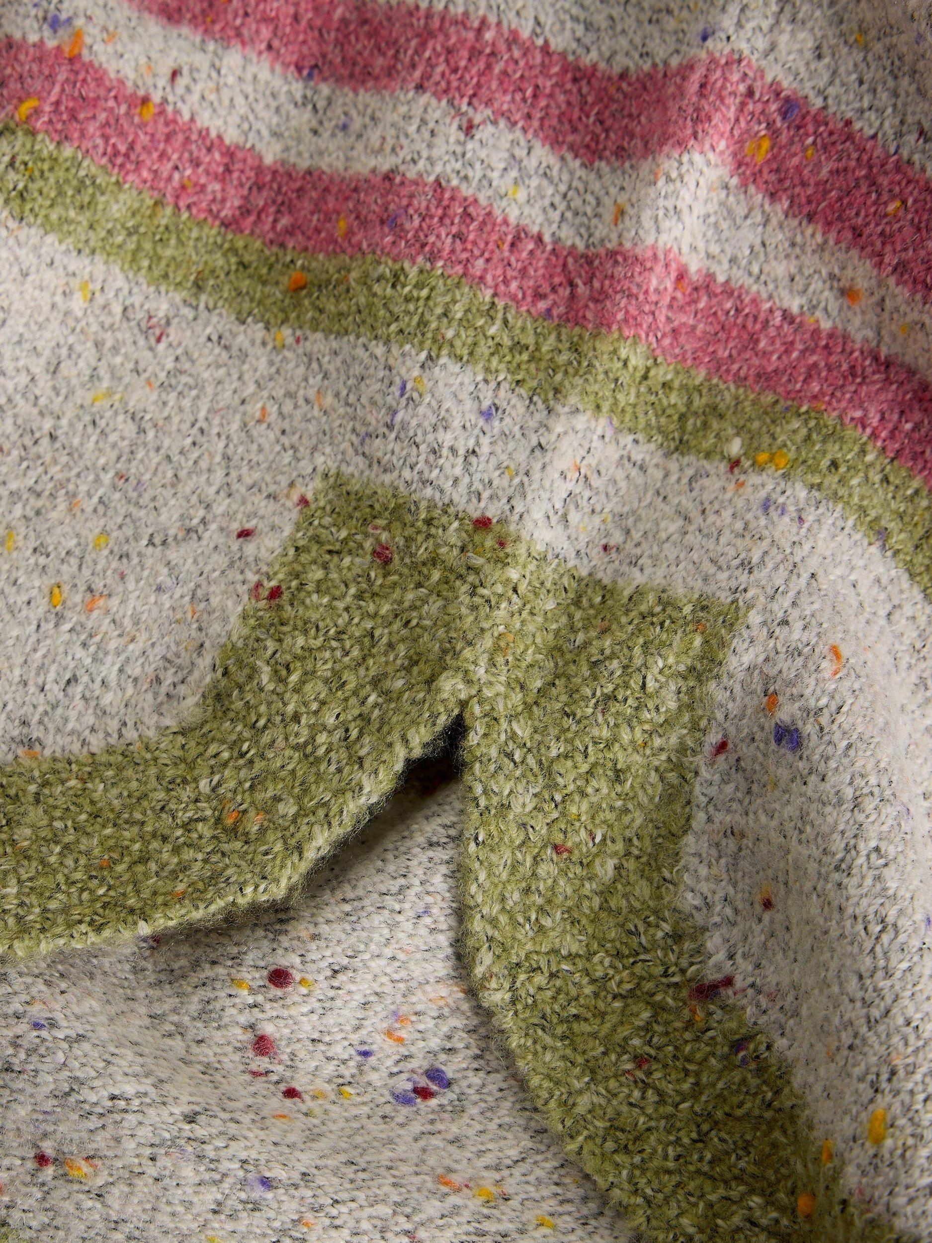 Product image 6 of 6, which shows White Stuff Talia Stripe Nep Yarn Jumper, Grey/Multi, 6