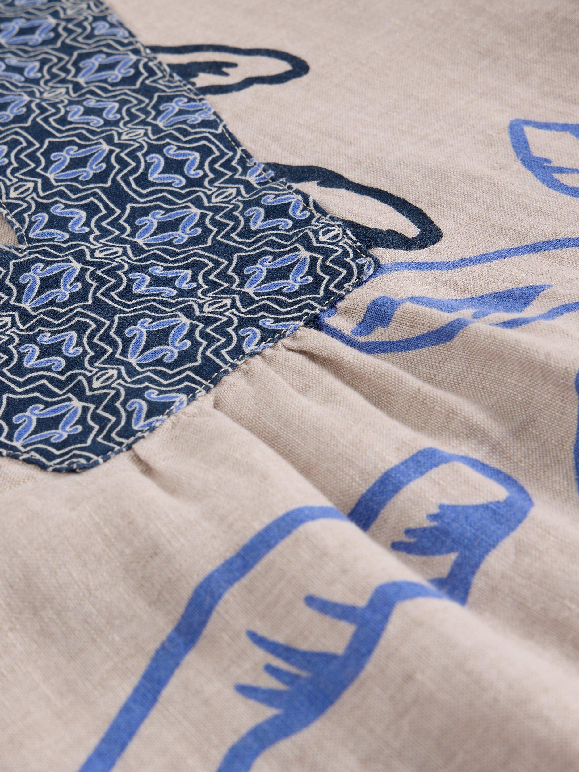 Product image 2 of 2, which shows White Stuff Ash Linen Floral Tunic Mini Dress, Ivory/Multi, 6