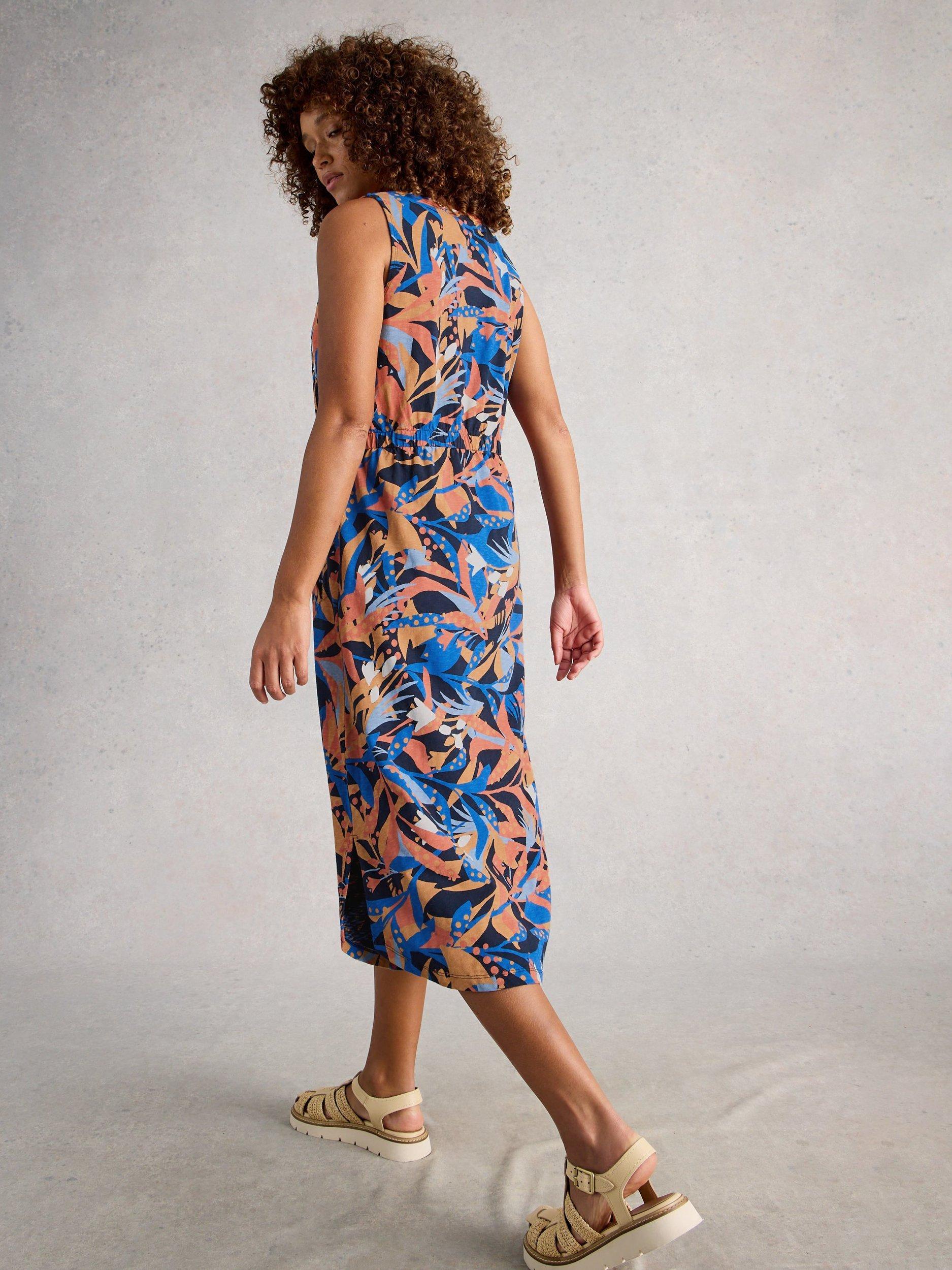 Product image 2 of 6, which shows White Stuff Heidi Abstract Jersey Dress, Blue/Multi, XS