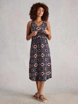 White Stuff Heidi Abstract Jersey Dress, Blue/Multi, Blue/Multi