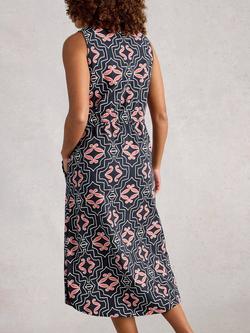 White Stuff Heidi Abstract Jersey Dress, Blue/Multi - view 2, Blue/Multi