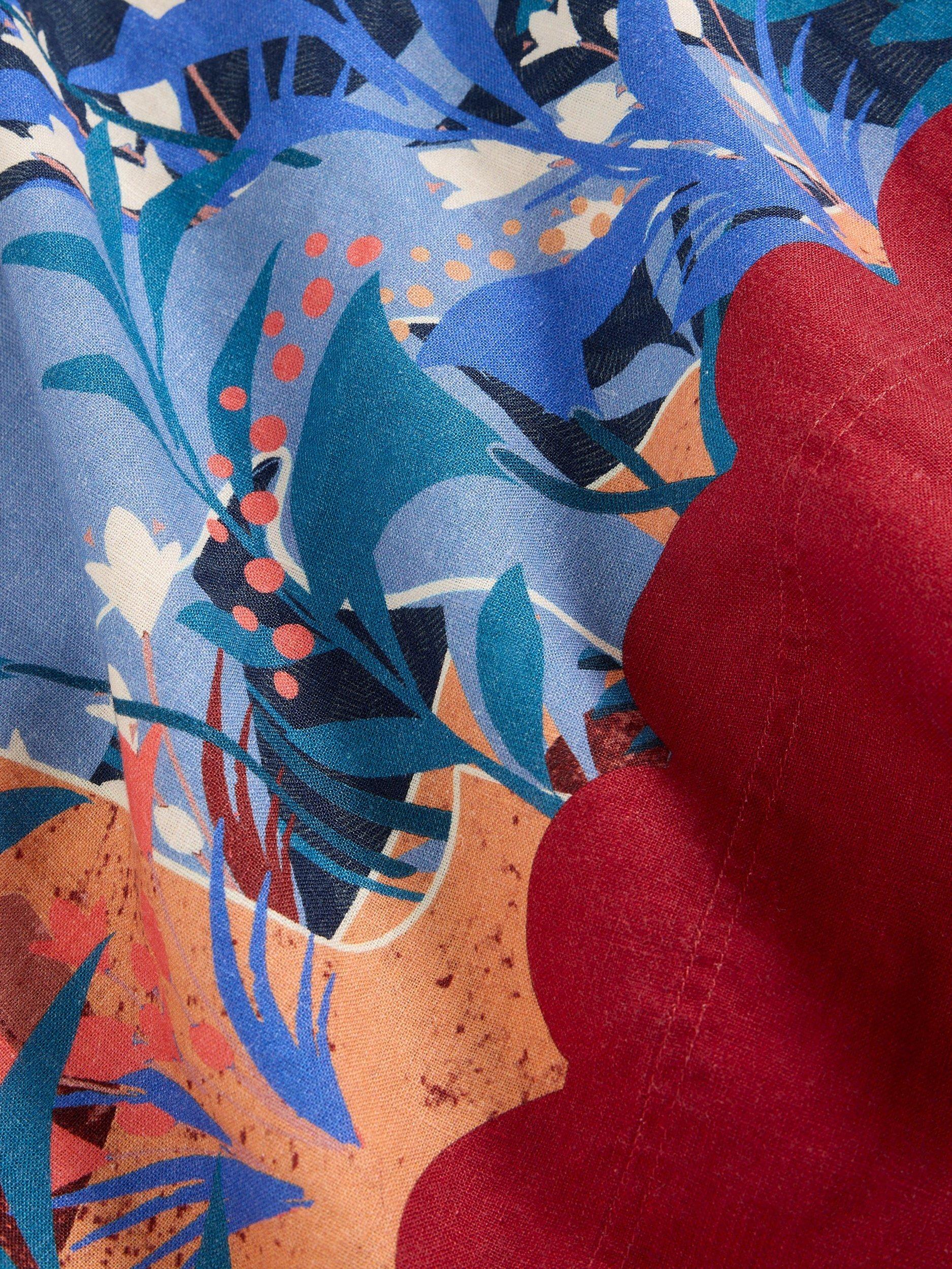 Product image 6 of 6, which shows White Stuff June Graphic Pure Linen Dress, Blue/Multi, 6