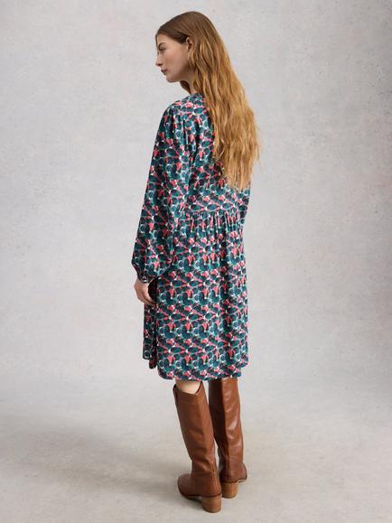 White Stuff Lola Abstract Jersey Dress, Blue/Multi - view 2, Blue/Multi