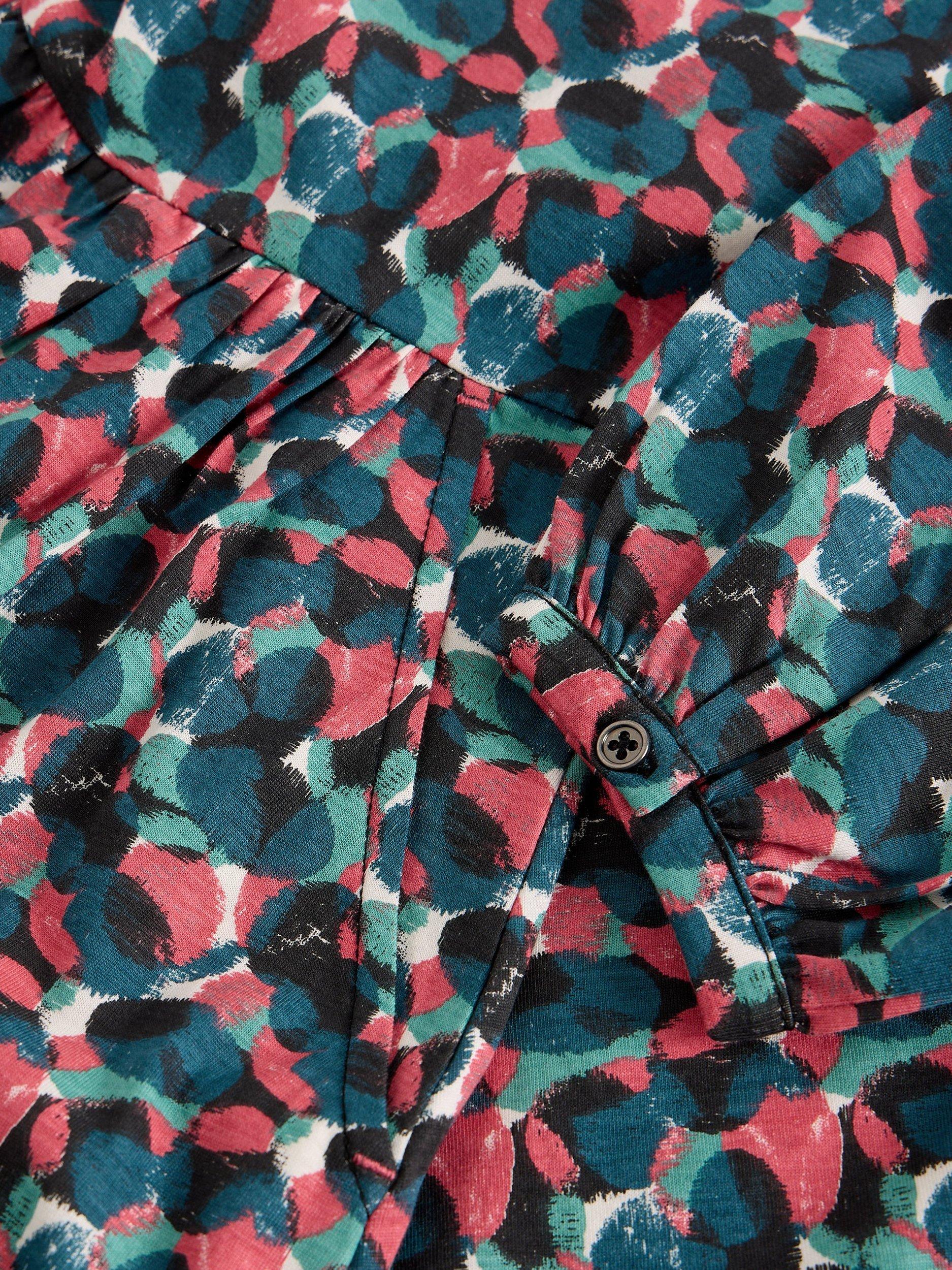Product image 6 of 6, which shows White Stuff Lola Abstract Jersey Dress, Blue/Multi, 6