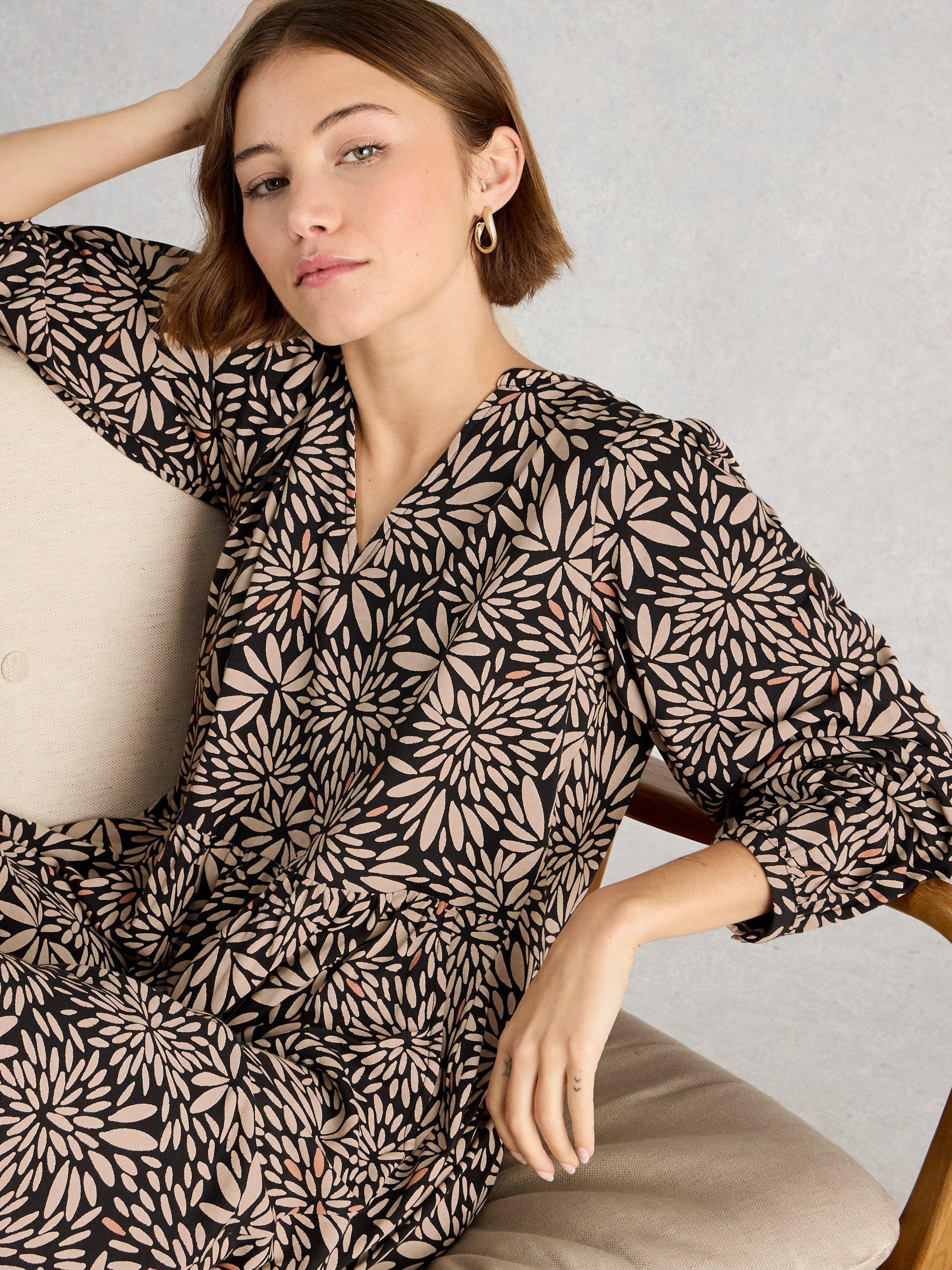 Product image 3 of 6, which shows White Stuff Lola Floral Jersey Dress, Multi, 6