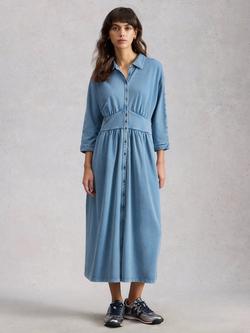 White Stuff Lottie Jersey Denim Dress, Light Blue, Light Blue
