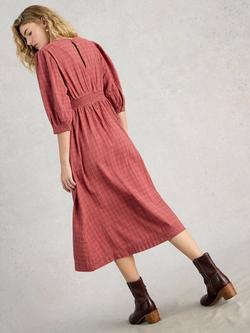 White Stuff Lucy Check Midi Dress, Pink - view 2, Pink