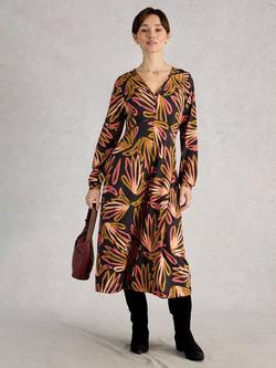 White Stuff Megan Jersey Dress, Black/Multi