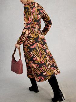 White Stuff Megan Jersey Dress - view 2, Black/Multi