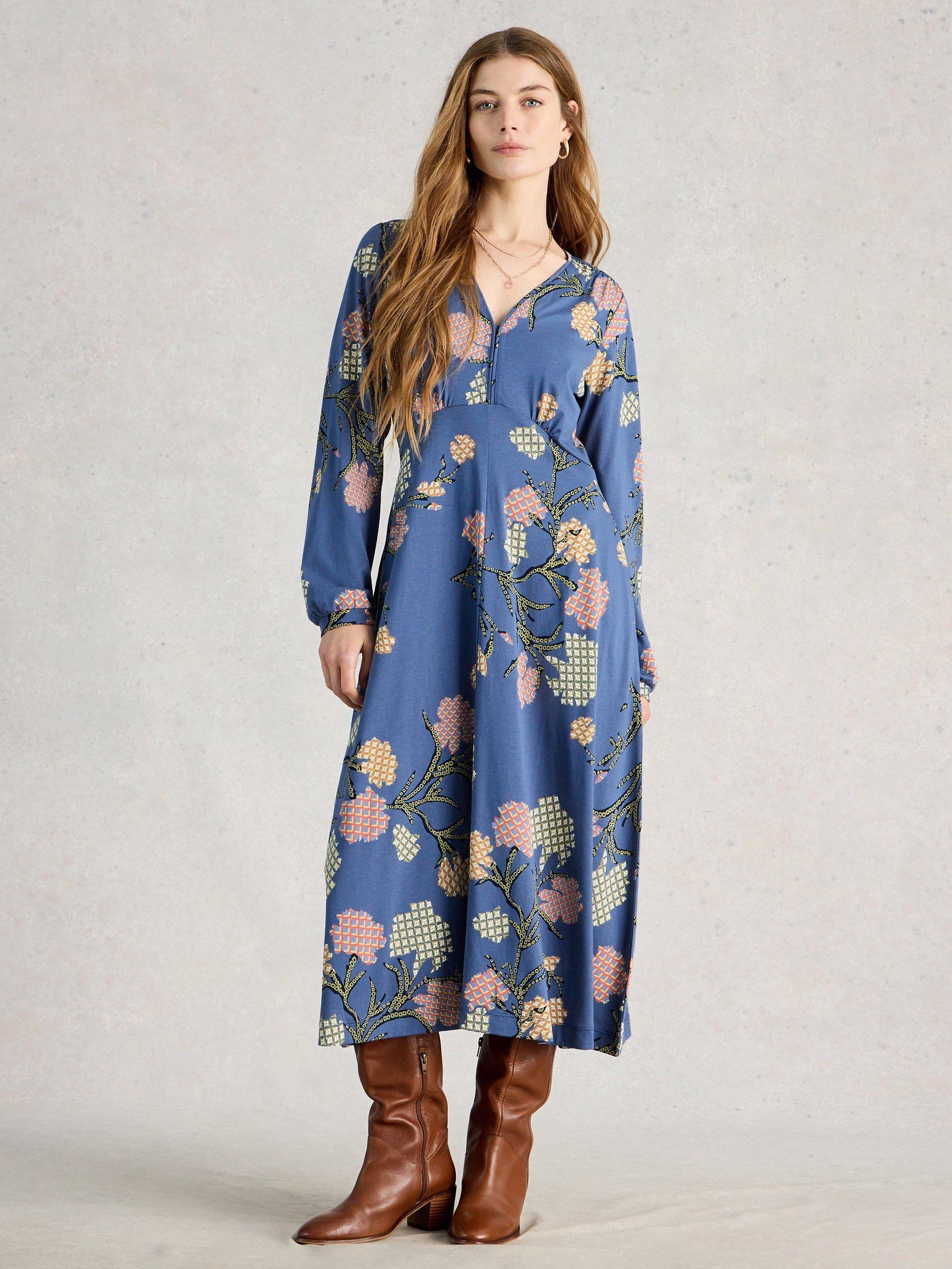 Product image 1 of 6, which shows White Stuff Megan Dress, Blue/Multi, 6