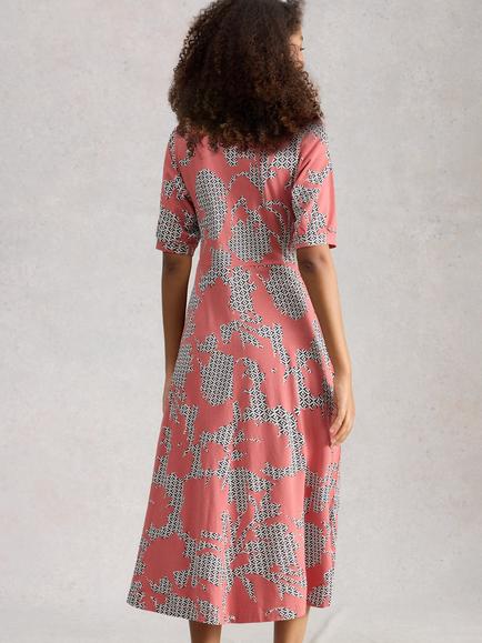 White Stuff Megan Dress, Pink/Multi - view 2, Pink/Multi