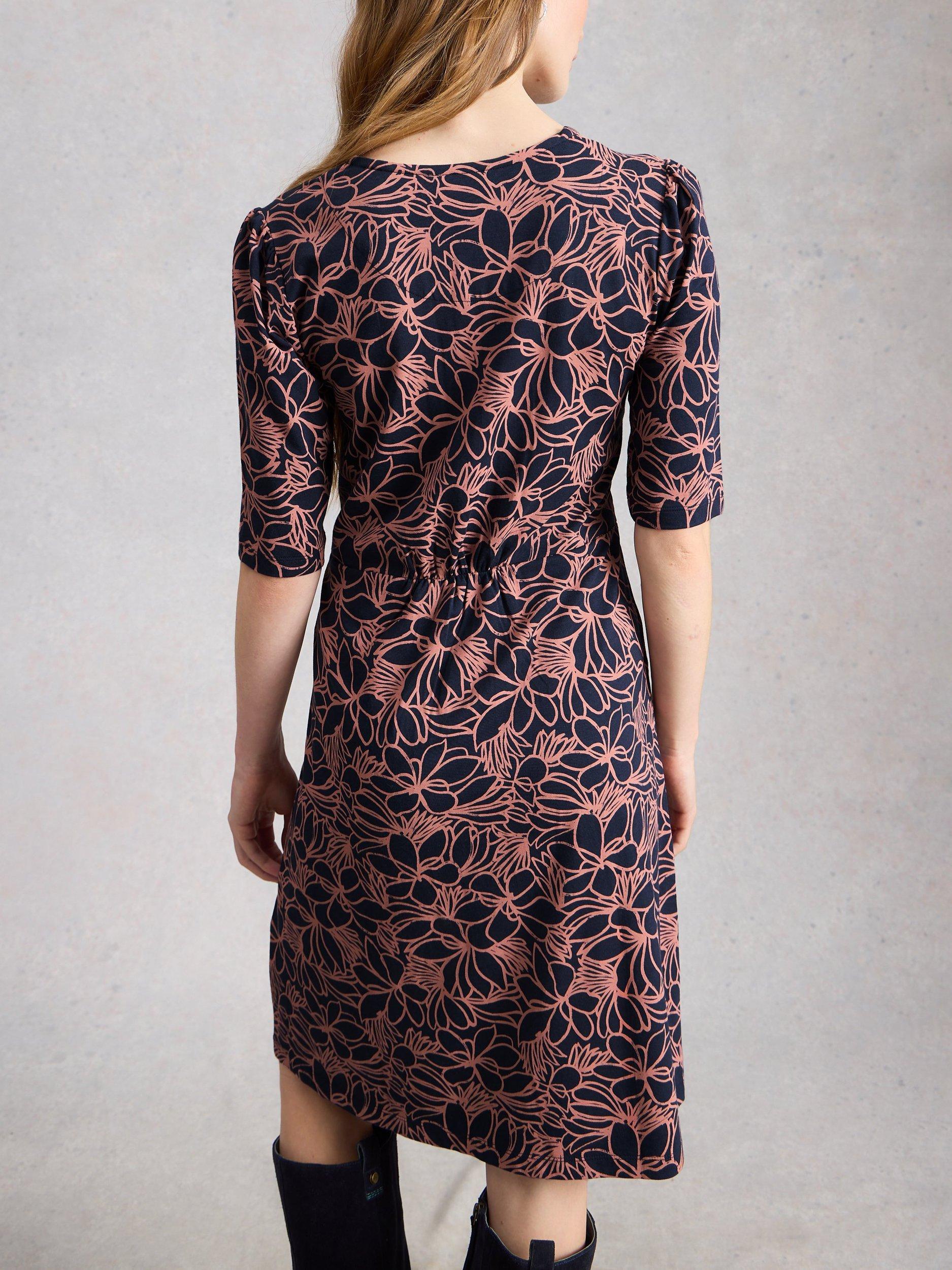 Product image 2 of 6, which shows White Stuff Olivia Floral Jersey Dress, Navy/Multi, 6