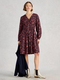 White Stuff Phoebs Floral Jersey Dress, Pink/Purple, Pink/Purple