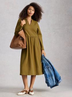 White Stuff Ray Jersey Midi Dress, Khaki