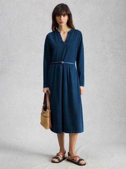 White Stuff Ray Jersey Midi Dress, Blue