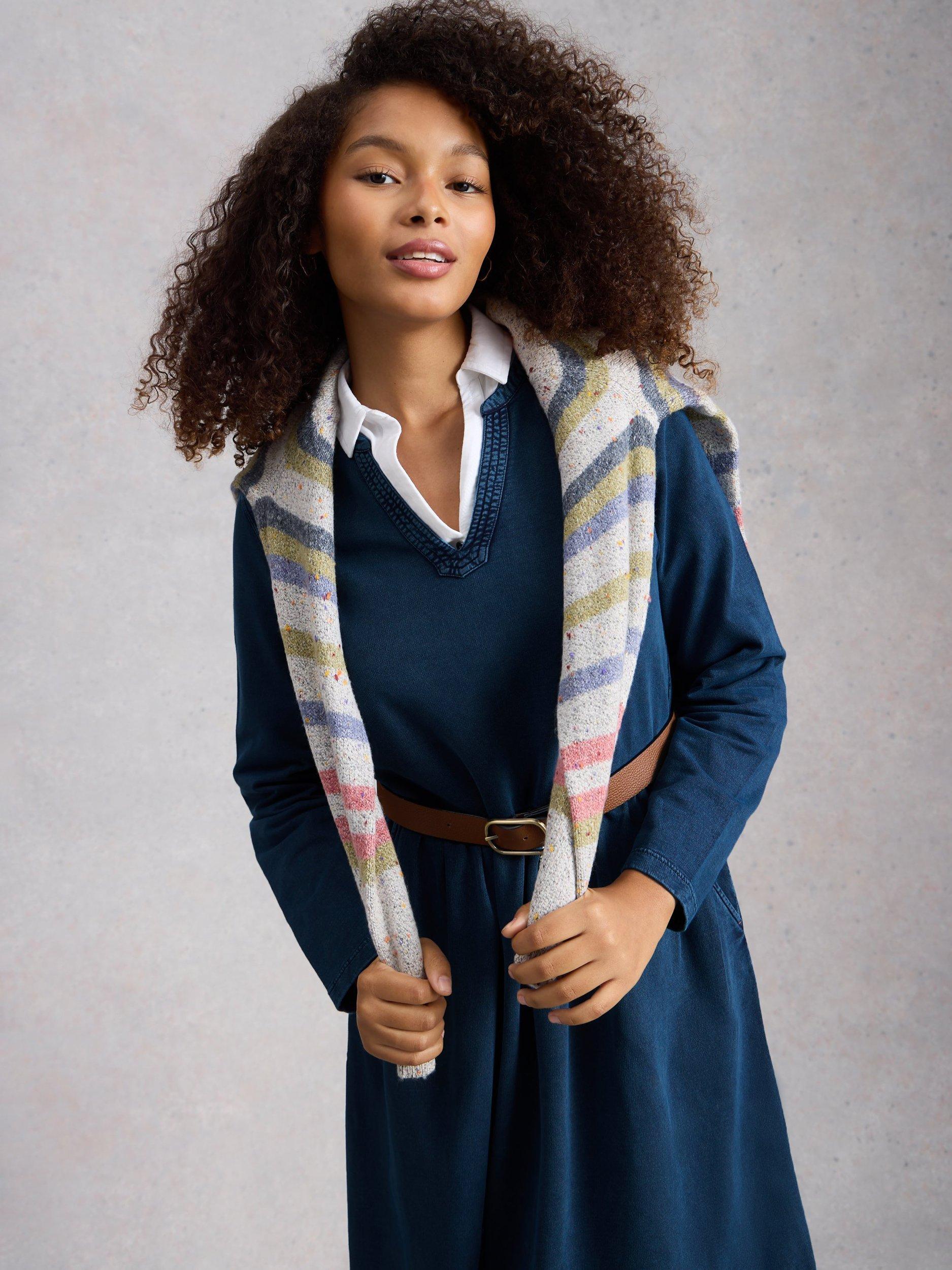 Product image 4 of 6, which shows White Stuff Ray Jersey Midi Dress, Blue, 6