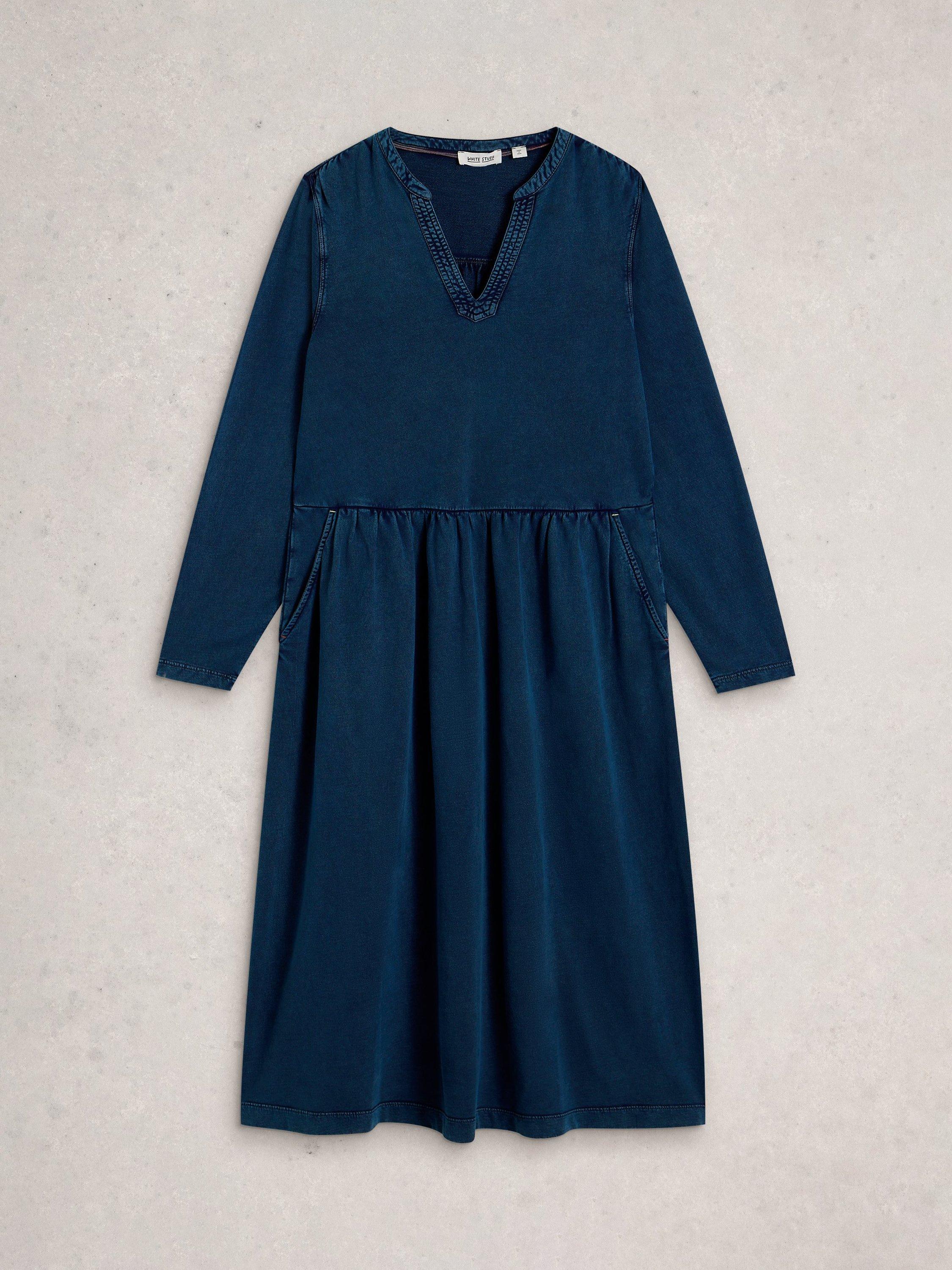 Product image 5 of 6, which shows White Stuff Ray Jersey Midi Dress, Blue, 6