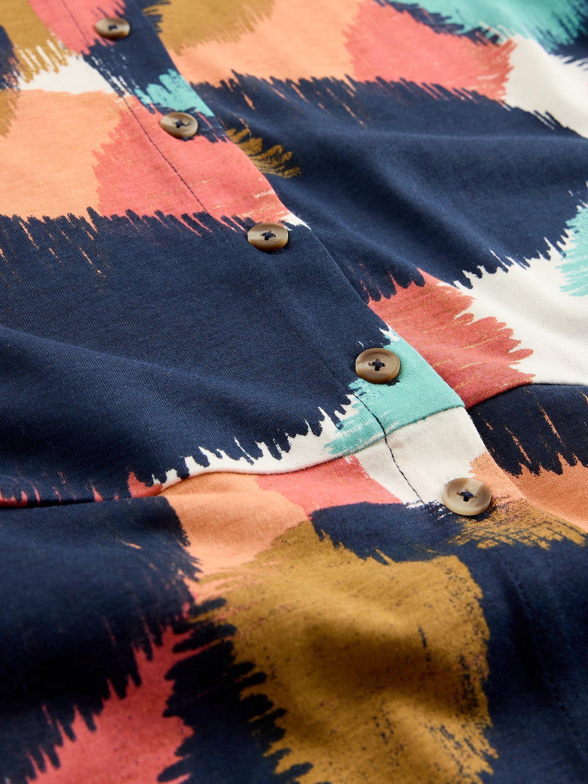 Product image 6 of 6, which shows White Stuff Rua Abstract Shirt Dress, Blue/Multi, 6