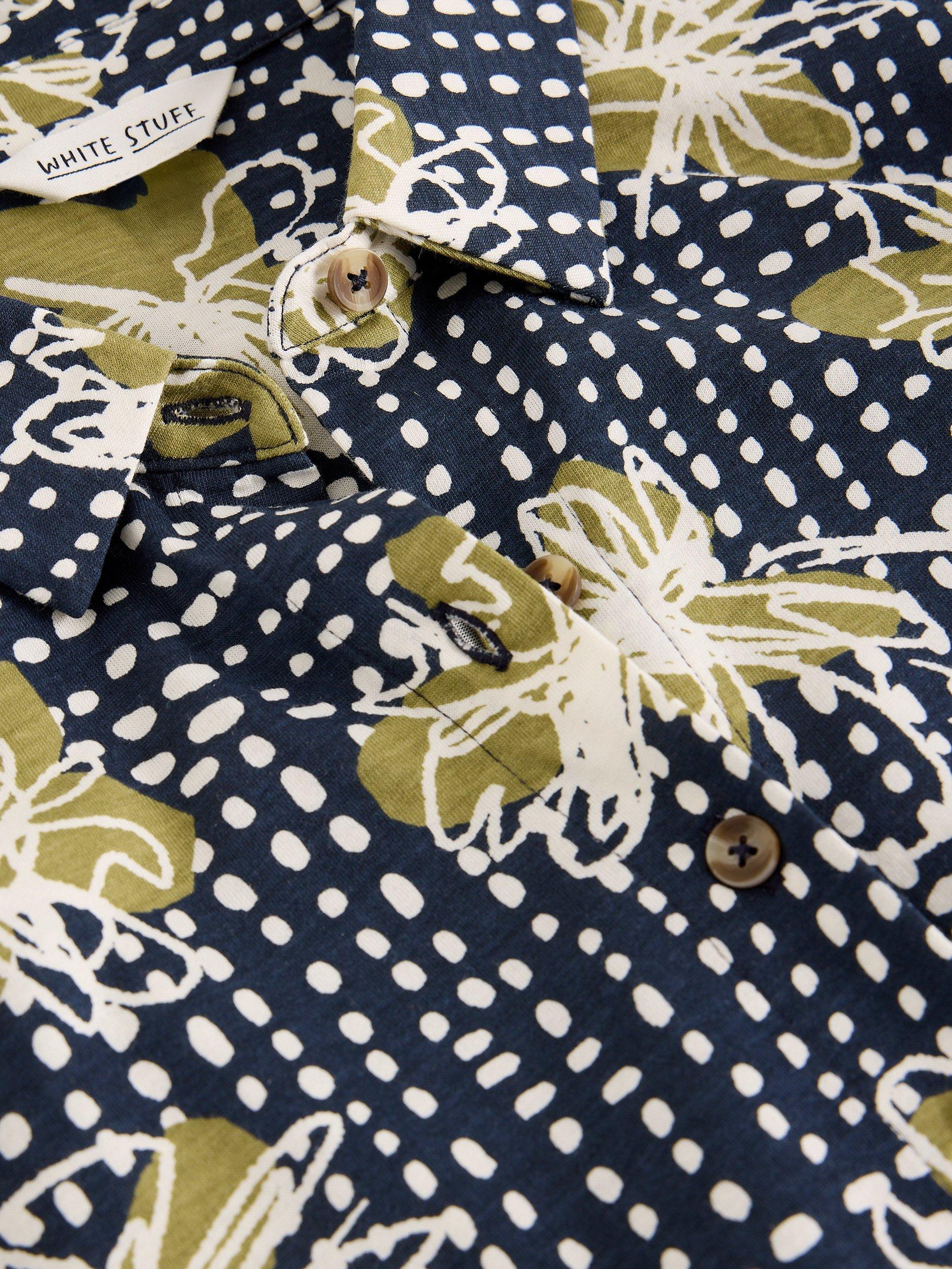 Product image 6 of 6, which shows White Stuff Rua Abstract Polka Dot Shirt Dress, Navy/Multi, 6