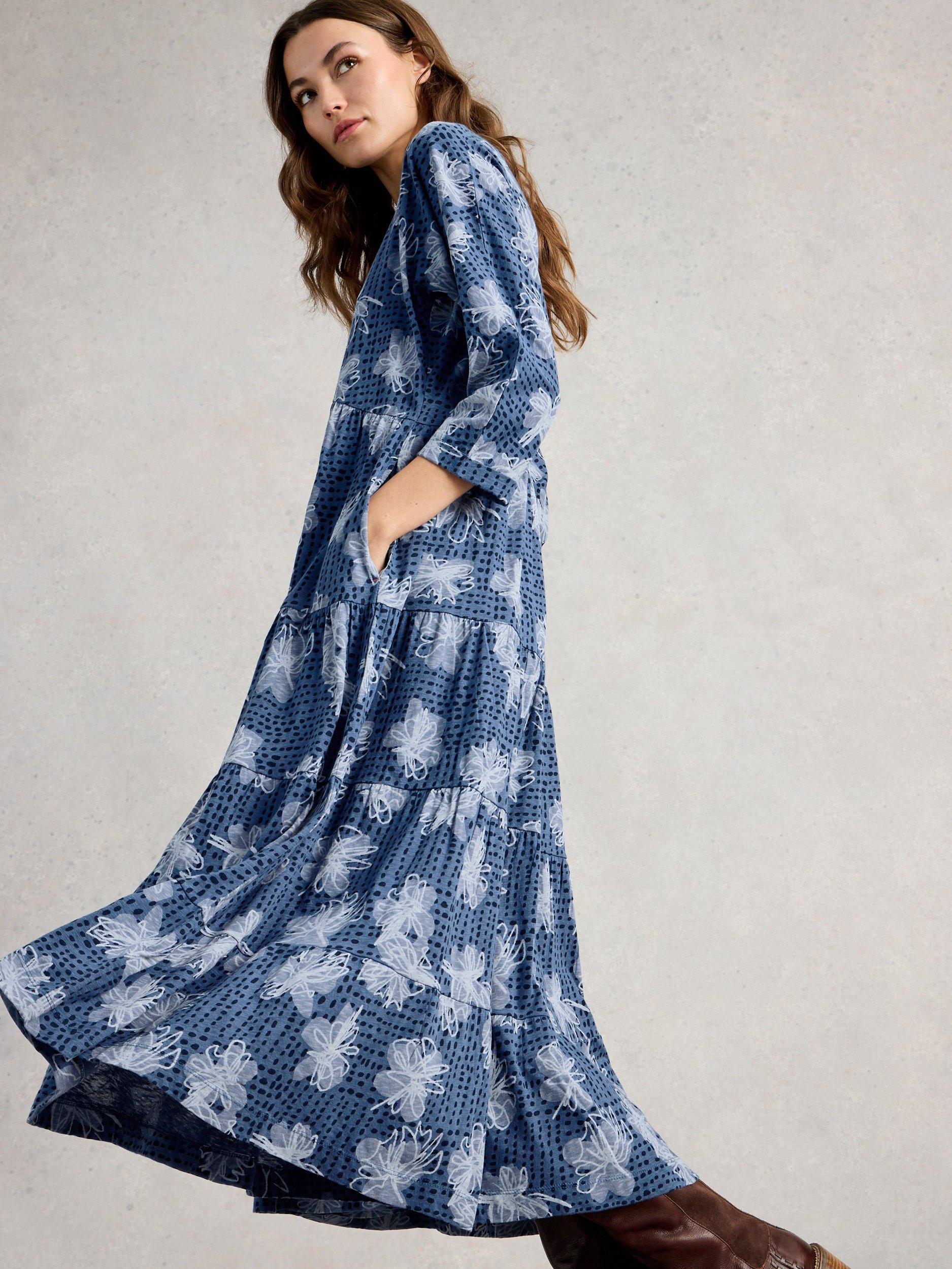 Product image 3 of 6, which shows White Stuff Tabitha Floral Tiered Dress, Mid, 6